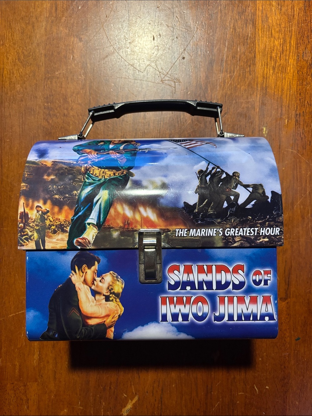 Sands of Iwo Jima Graphic Metal Lunch Box - Blue